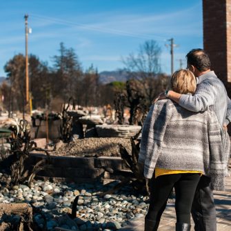 People checking burned house HowWeSurvive