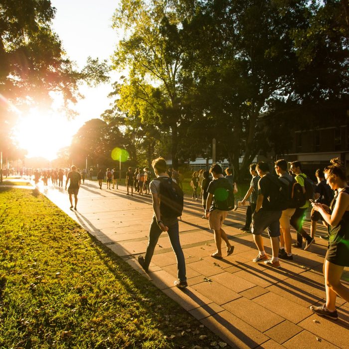 UNSW students walking in morning UNSW students walking in morning