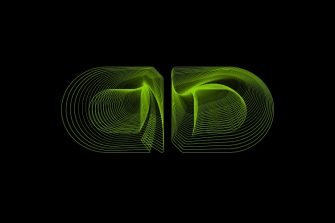 Graphic design: The letters AD in neon green on a black background. 