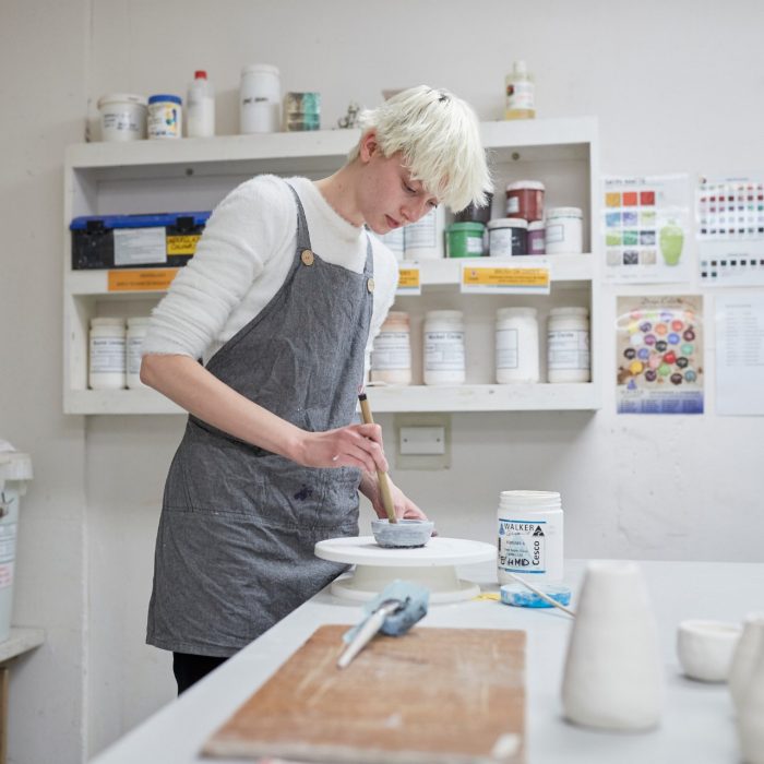 Students in Ceramics class