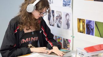 Students working in the graphics workshop at UNSW Paddington campus.