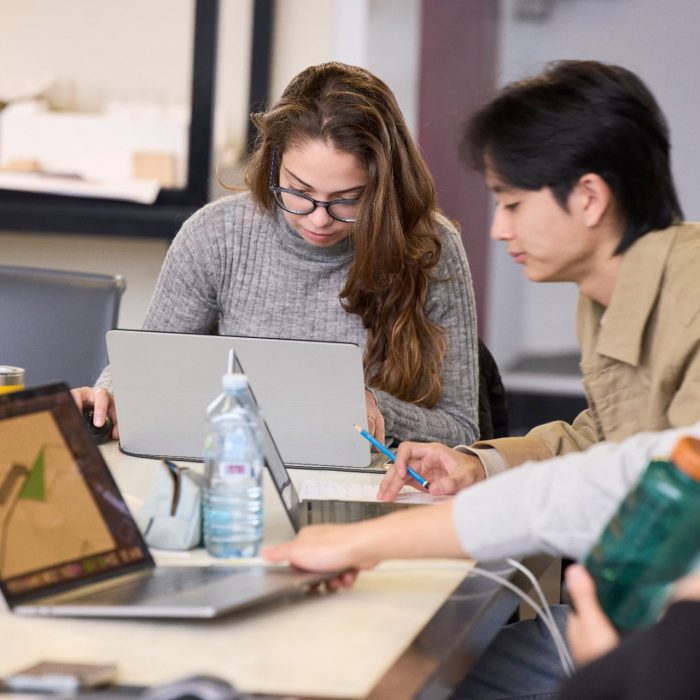 Students in the H13 BE Studios at the School of Built Environment