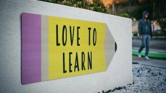 'Love to learn' sign