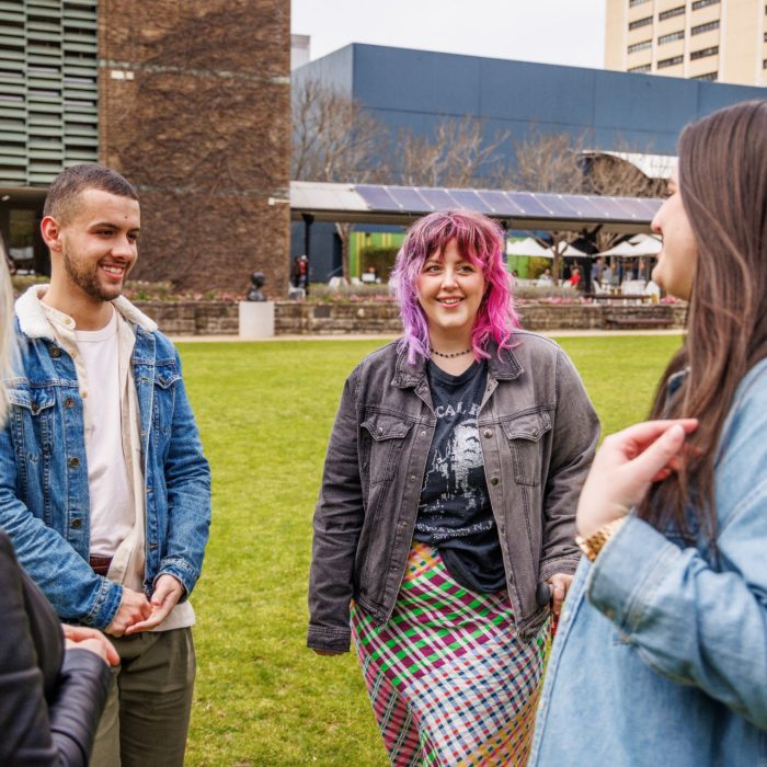 Students on Lawn 