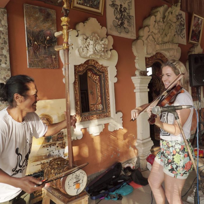 UNSW students playing the gamelan in Bali.