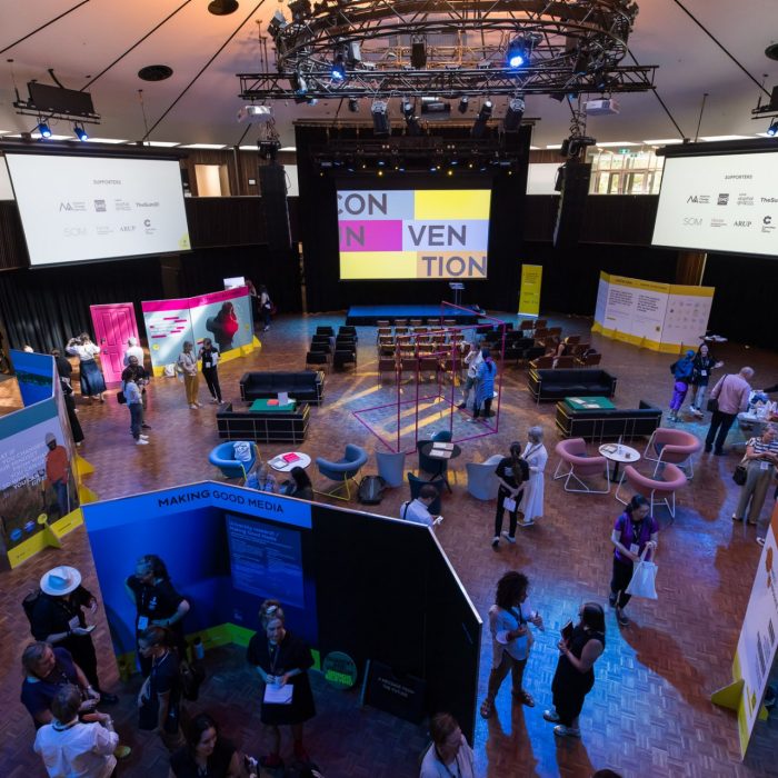 Overhead shot of the Massive Action Sydney Unconvention exhibit spaces in the Roundhouse March 2024