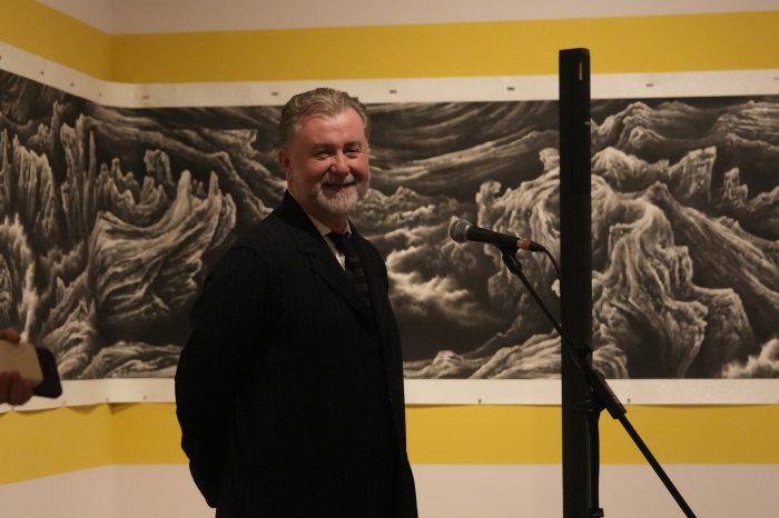 Professor Paul Gladston at exhibition 'Strange Wonders'