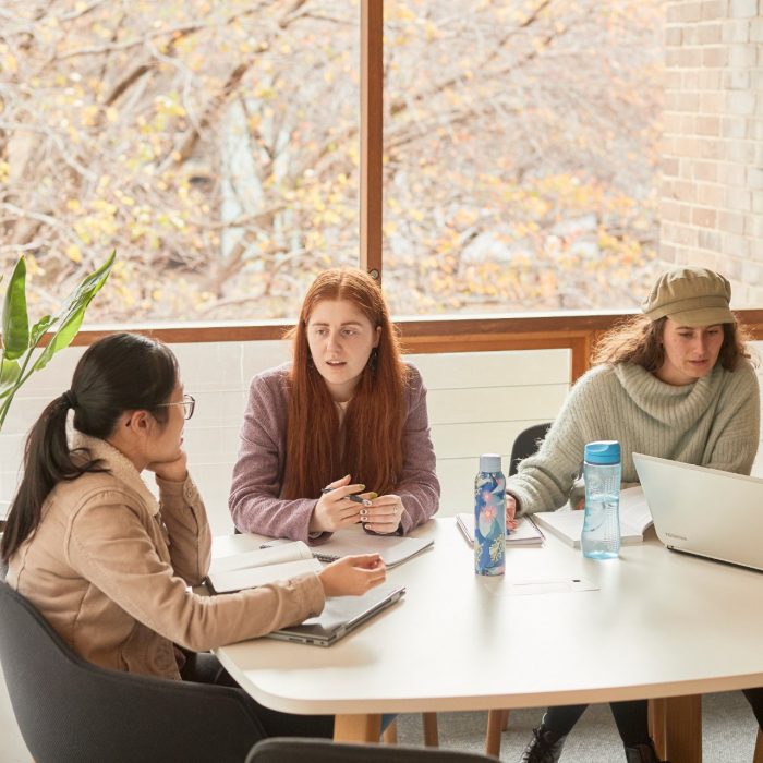 Social work students society meeting of students discuss ideas.