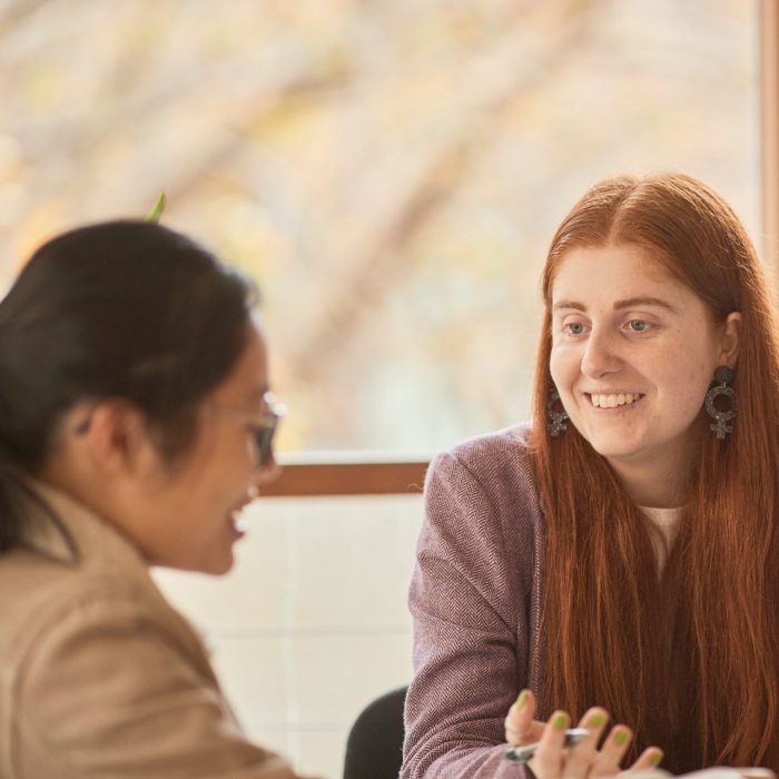 Social work students society meeting of students discuss ideas.