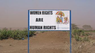 Women rights are human rights sign