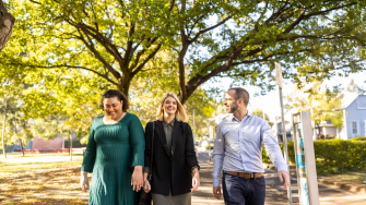 post graduate students smiling