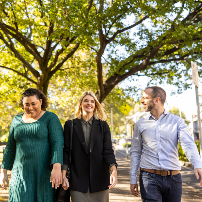 post graduate students smiling