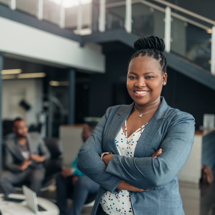 Confident black business people.