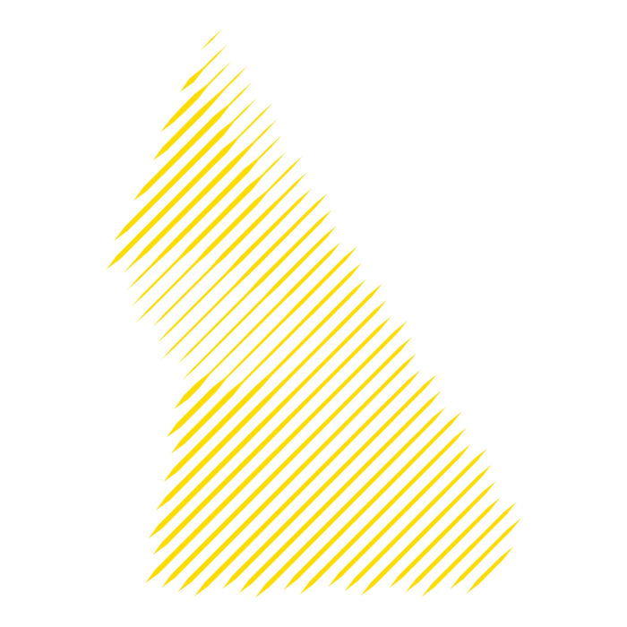 UNSW chemical science shape with raster lines in yellow