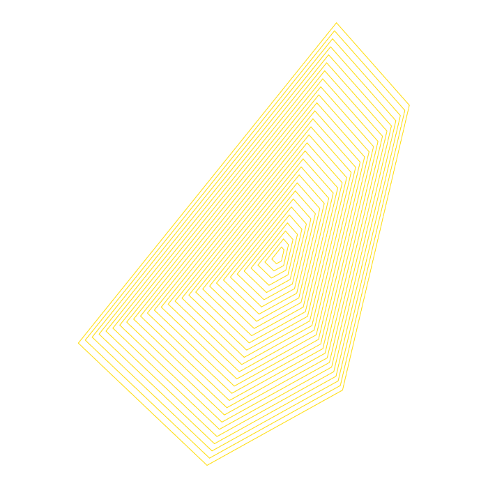 UNSW Law building shape with concentric lines in yellow