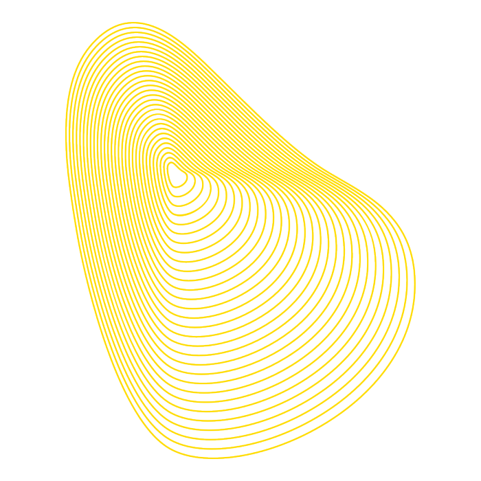 UNSW sculpture shape with concentric lines in yellow