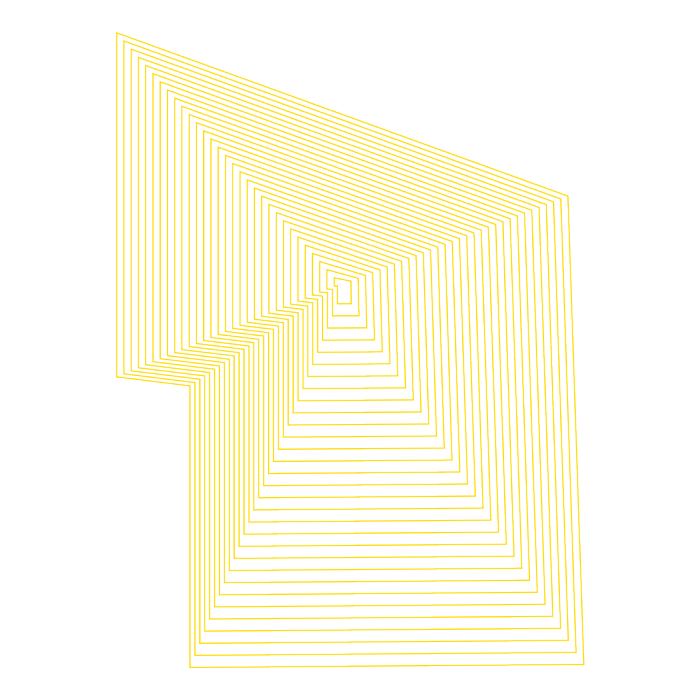 UNSW tyree shape with concentric lines in yellow