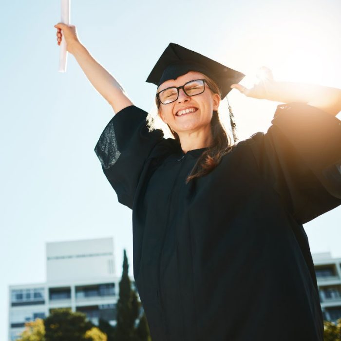 Photo of happy person graduating