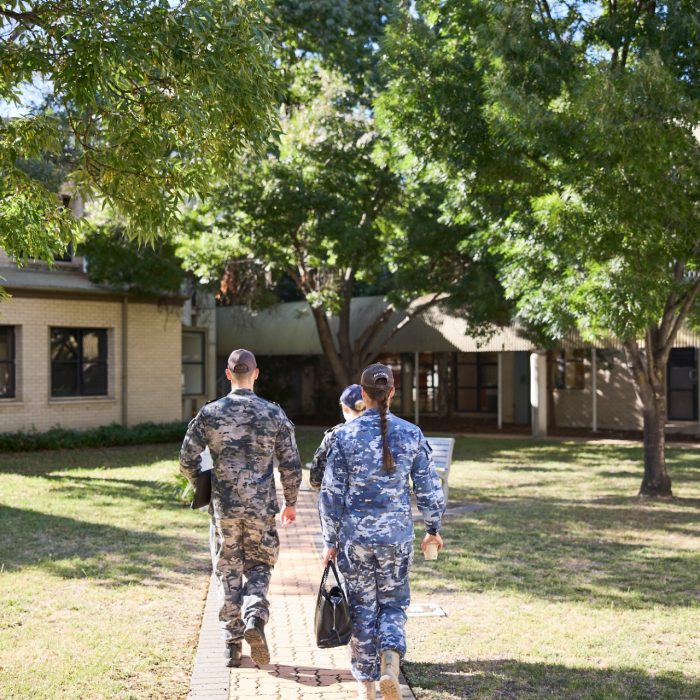 ADFA Canberra UNSW students walking towards business school