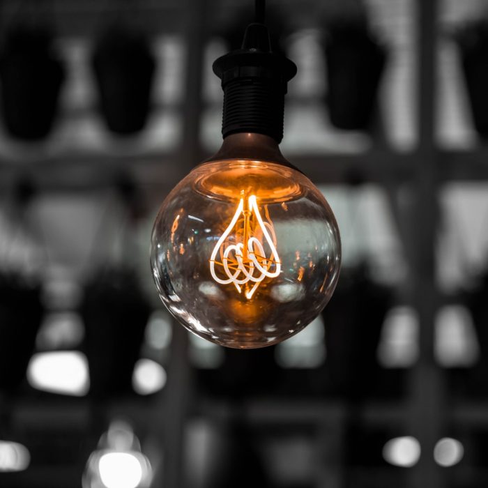 Glowing lightbulb