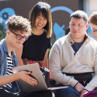 Photo of students chatting