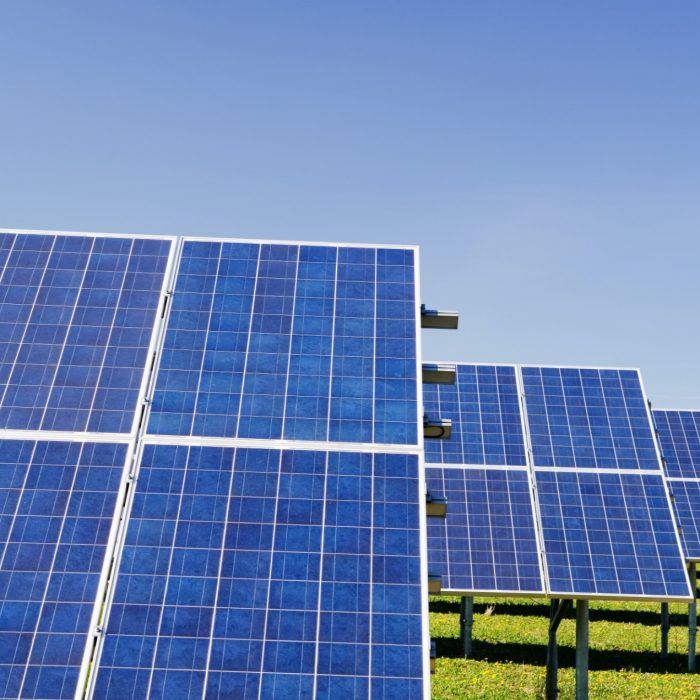 Solar panels on a solar farm