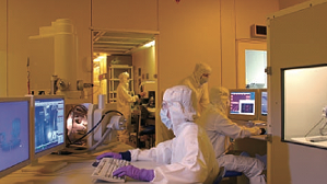 Image shows engineers in FQT nano fabrication laboratory