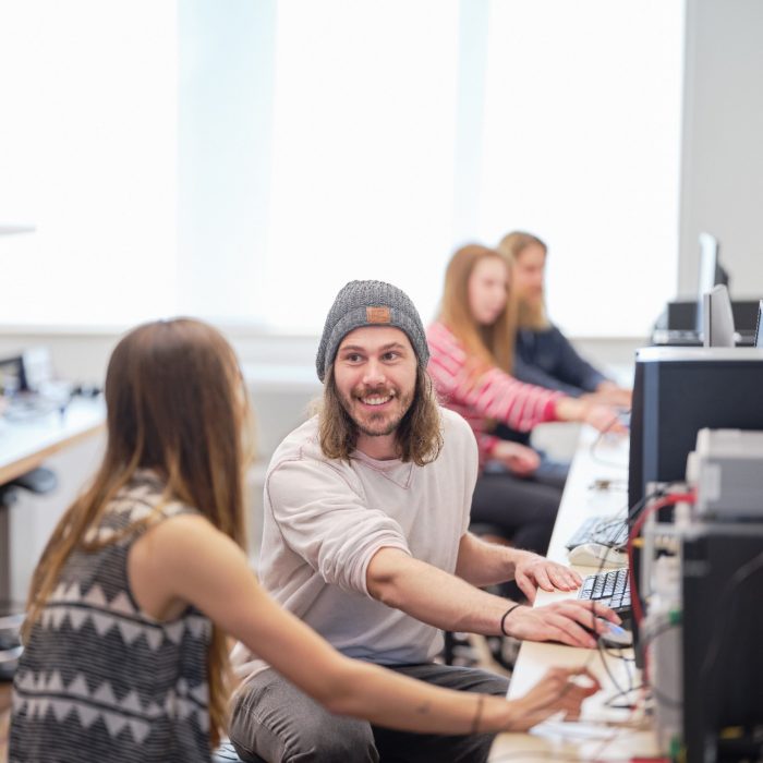 Students in Quantum Engineering laboratory