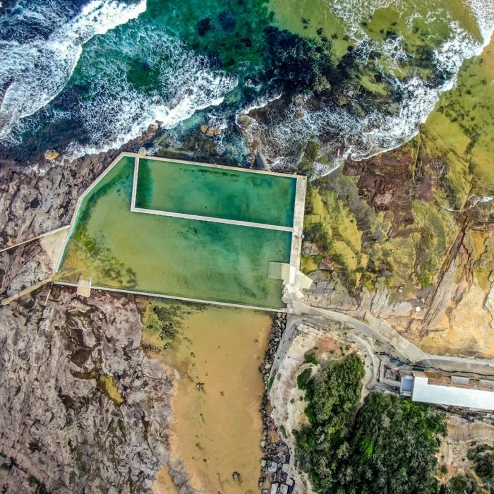 Narrabean ocean pool aerial view