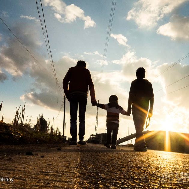 To the Unknown: It’s great to see my siblings going for a walk before sunset. When I took this picture from the side of the road, I felt a bit astonished… And I asked myself: When will we reach the end of the road? This road of which we can see no specific horizon…! ; My name is Hany. I am 20 years old. Two years ago, I arrived with my family in Lebanon from Homs.