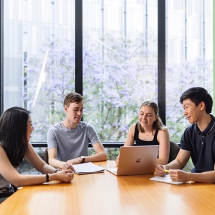 group of students in meeting room