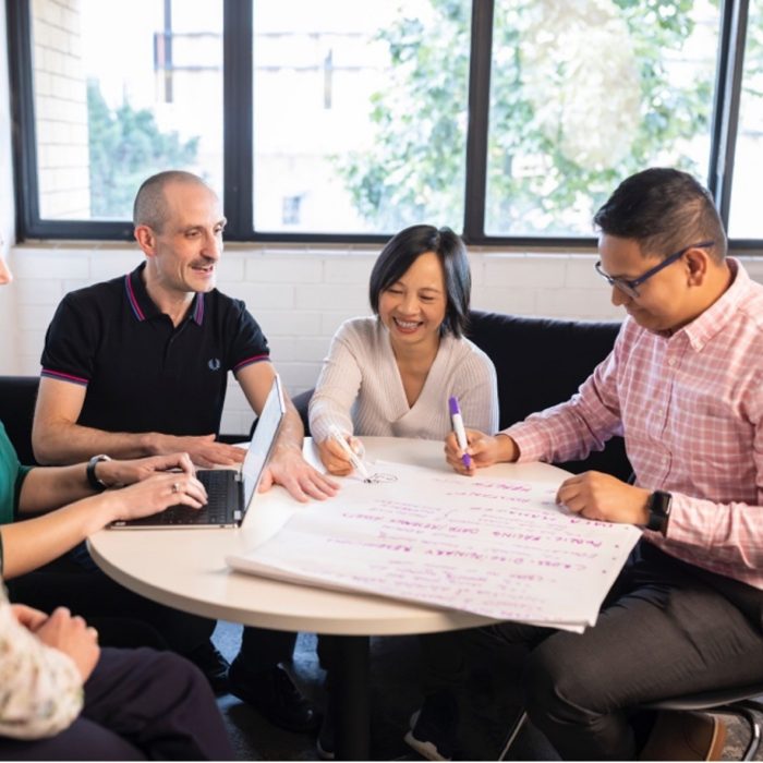 CBDRH team working at a table