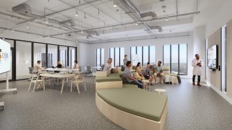 Artist impression of the level 7 IASB clinical education spaces