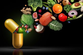 Medconnect image with a pill full of vegetables