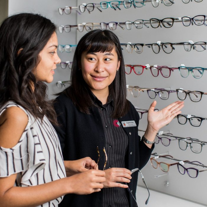 Photograph of women browsing for glasses