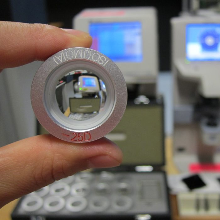 Close-up of a lens in a laboratory