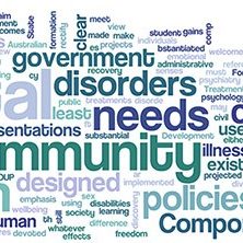 Public Health Aspects of Mental Health (PHCM9761) word cloud