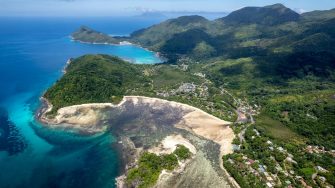 birds eye view of an island