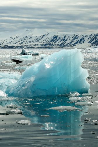  Ice floating in the ocean off the coast of Greenland