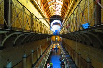 Catwalks in a jail or gaol or prison