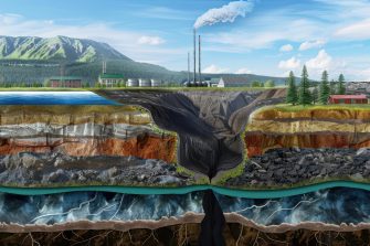 Illustration of geothermal energy sources