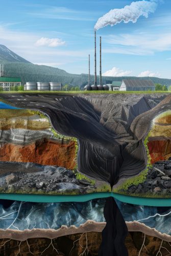 Illustration of geothermal energy sources