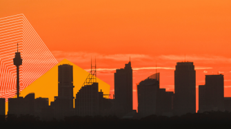 Sydney skyline during  bushfires