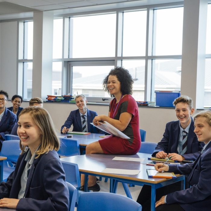 School students with their teacher