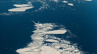 Melting ice in antarctic