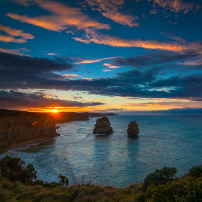 Twelve apostles deep blue sunset