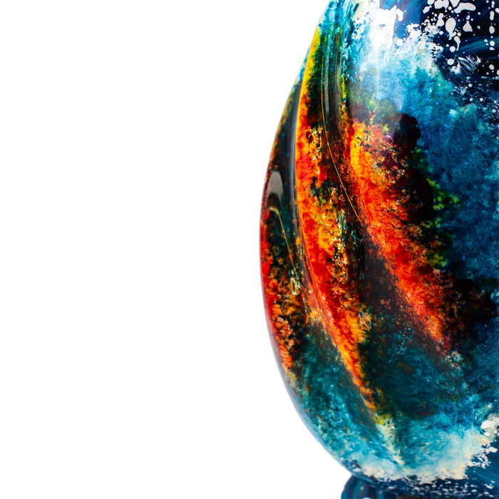 transparent background half globe blue orange