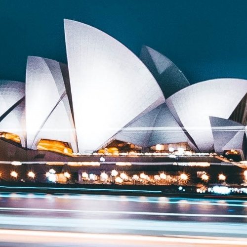 sydney opera house at night