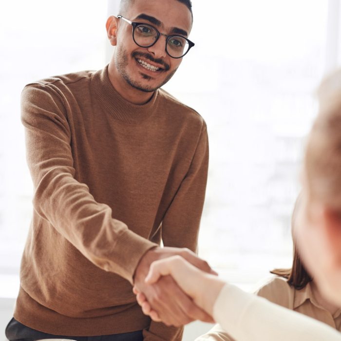 Man putting out hand to shake