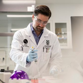 Scientists at work at the RNA Accelerator – the core facility  within the UNSW RNA Institute designed to expedite the discovery, manufacture and translation of RNA-based therapeutics and other products.